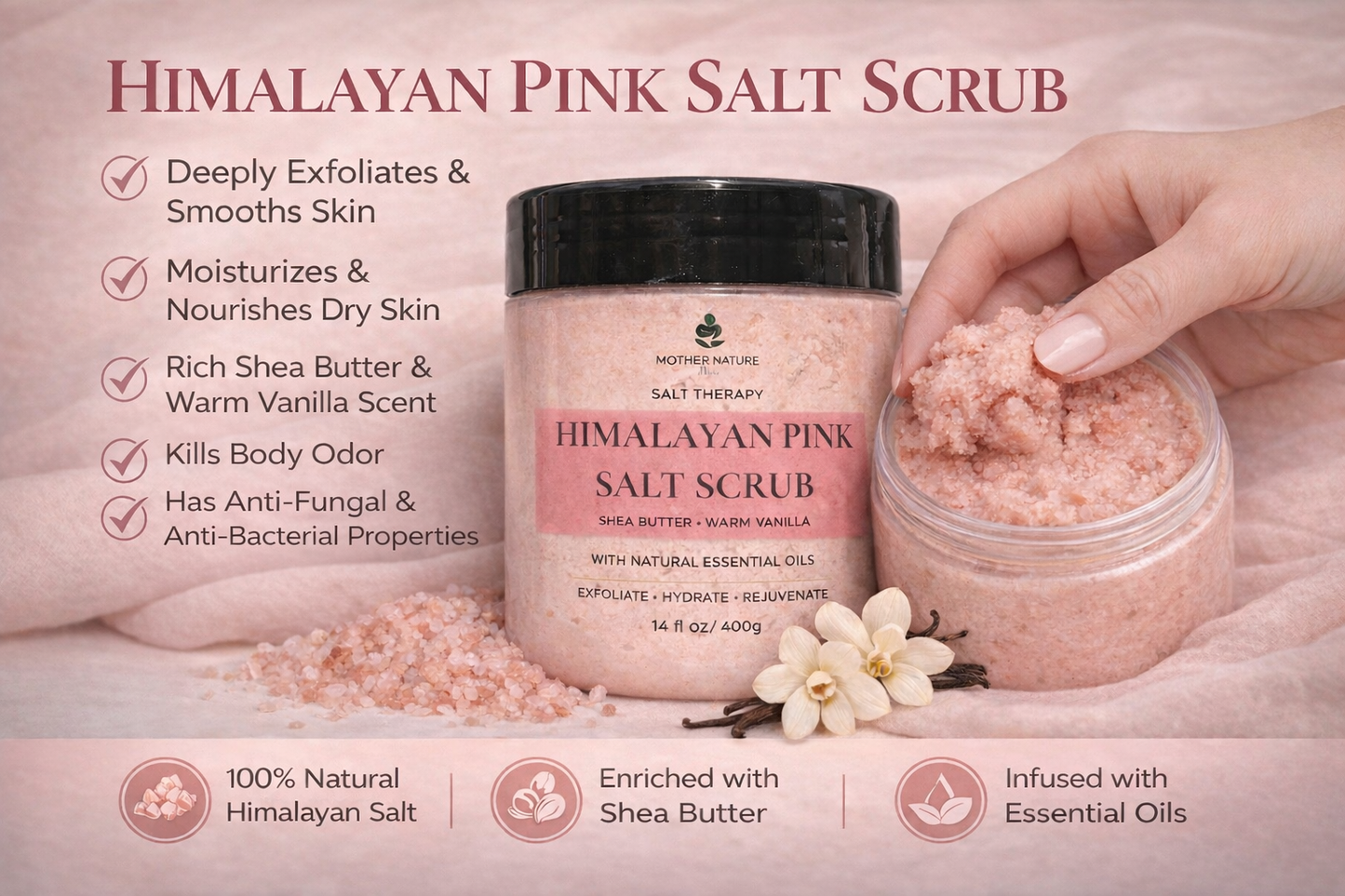 Himalayan Pink Salt Body Scrub-350g