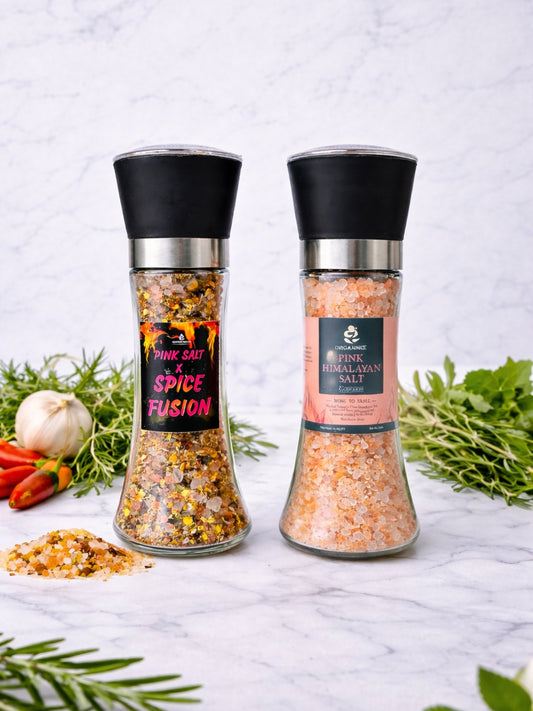 Premium Grinder Set of 3 – Spice Fusion, Himalayan Pink Salt & Black Pepper