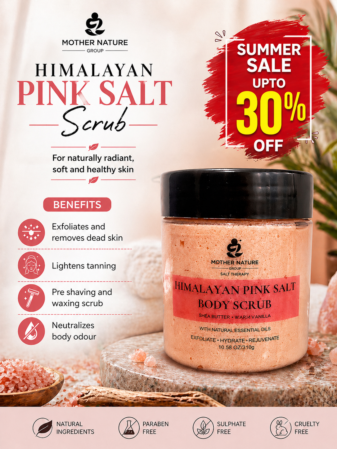 Himalayan Pink Salt Body Scrub-310g