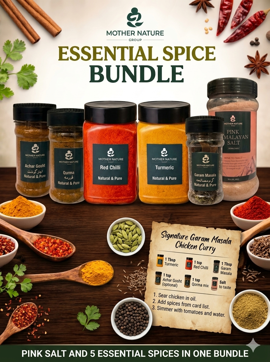 Kitchen Essentials Spice Bundle | Himalayan Pink Salt & Natural Pakistani Spices