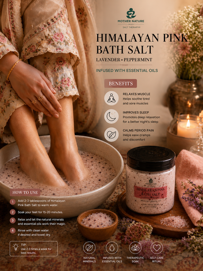 Himalayan Pink Bath Salt- Infused with Essential Oils|650g