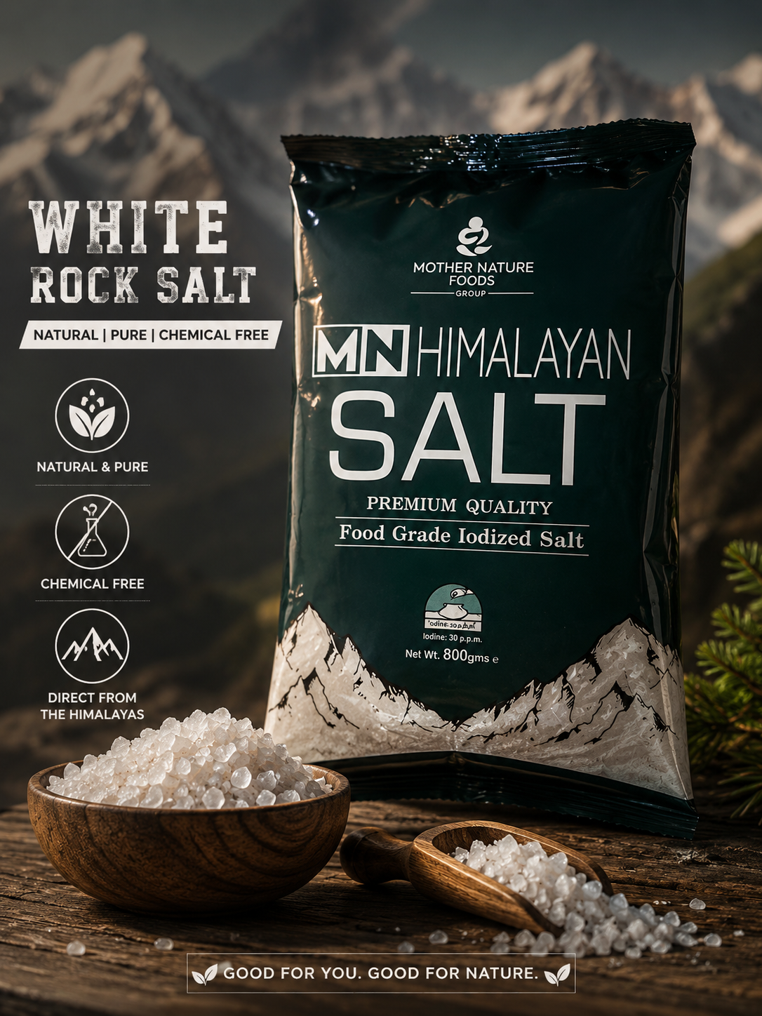 White Rock Salt 800g | Natural & Chemical-Free | Mother Nature
