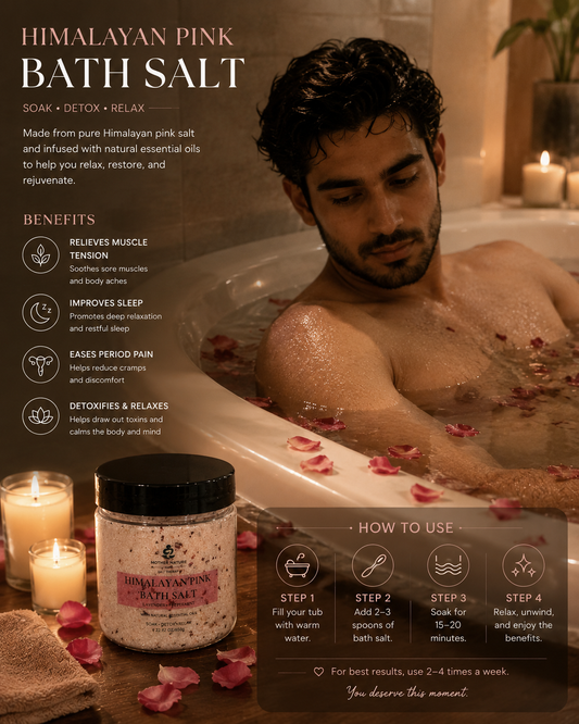 Himalayan Pink Bath Salt- Infused with Essential Oils|650g