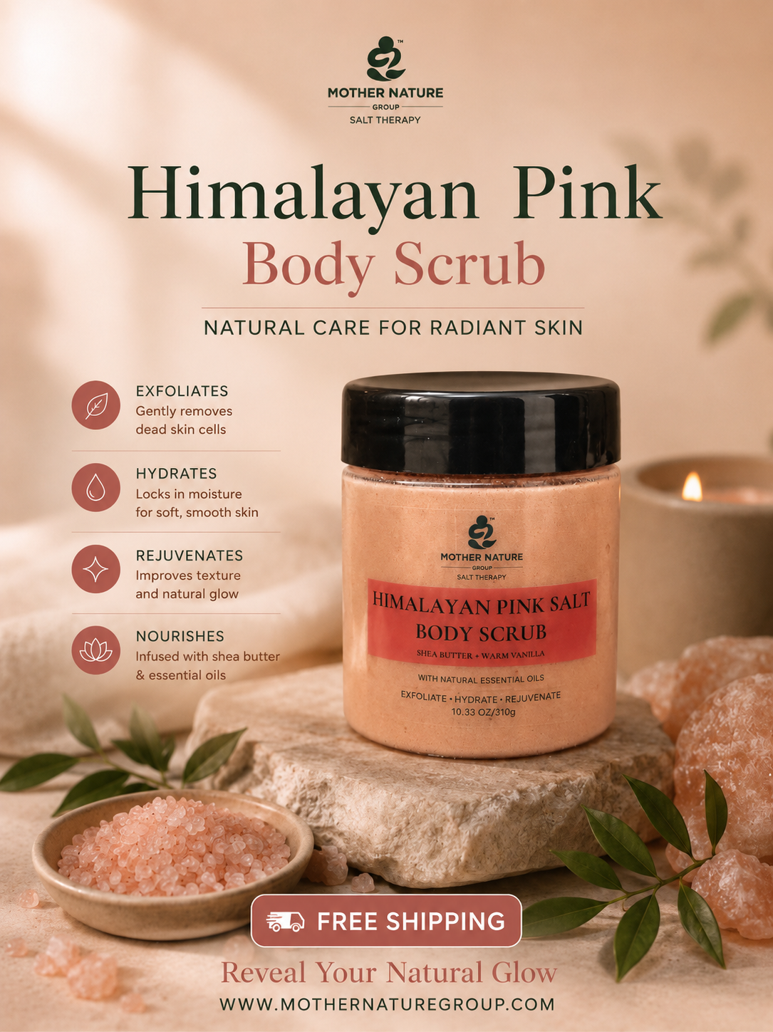 Himalayan Pink Salt Body Scrub-310g