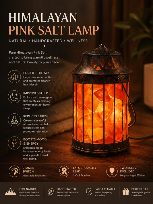 Lantern Shaped  Himalayan Pink Salt Lamp