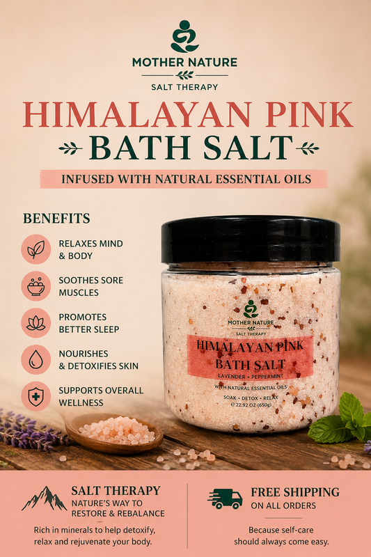 Himalayan Pink Bath Salt- Infused with Essential Oils|650g