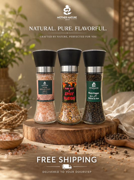 Premium Grinder Set of 3 – Spice Fusion, Himalayan Pink Salt & Black Pepper