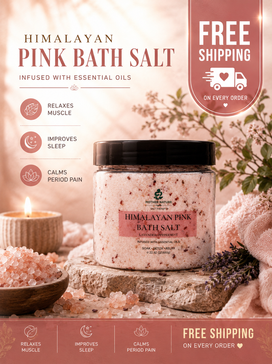 Himalayan Pink Bath Salt- Infused with Essential Oils|650g