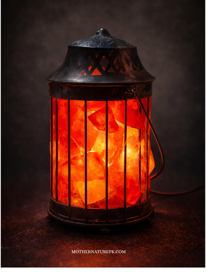 Lantern Shaped  Himalayan Pink Salt Lamp