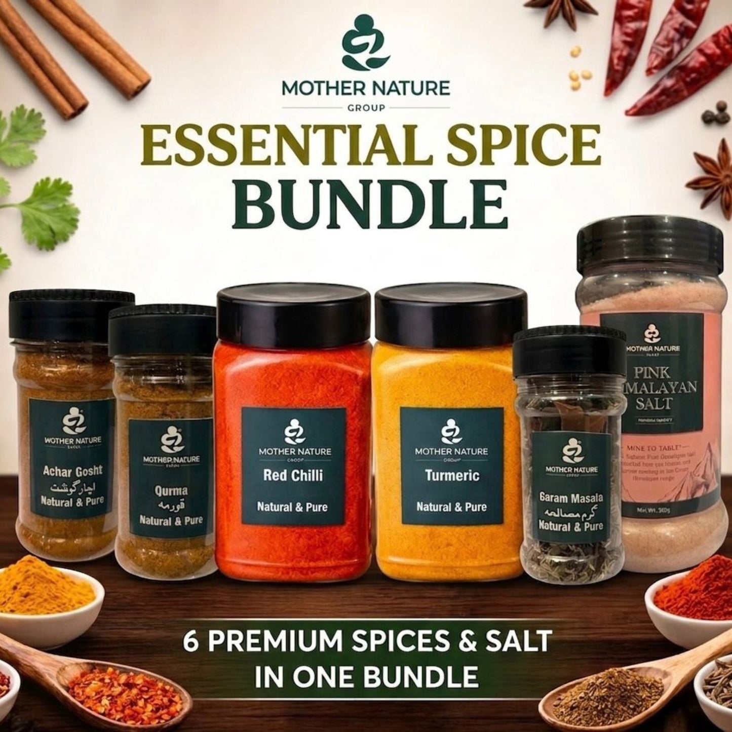 Kitchen Essentials Spice Bundle | Himalayan Pink Salt & Natural Pakistani Spices