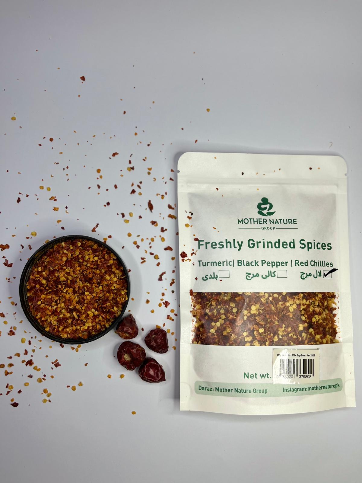 100% natural red chilli flakes